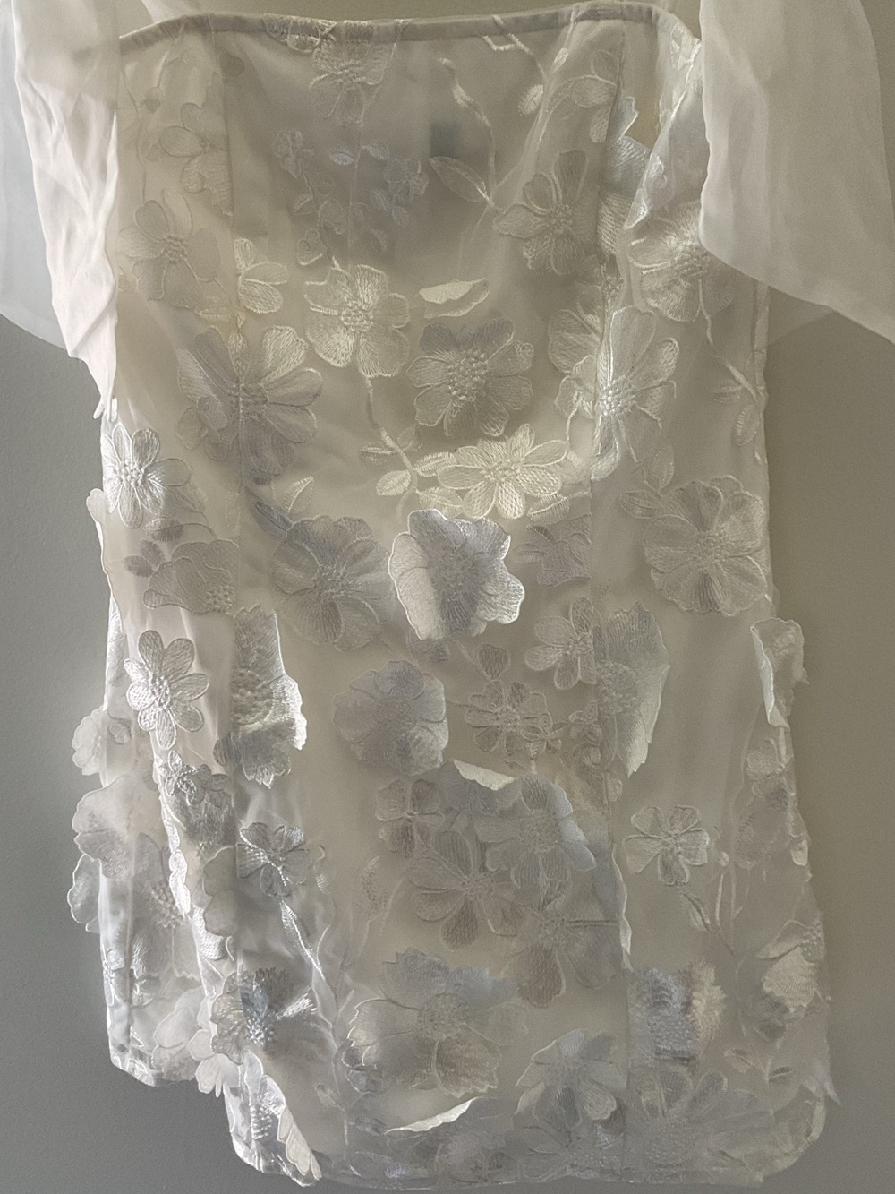 Lulus Emphatically Adorable White 3D-Floral Tie-Strap Mini Dress Medium - Picture 6 of 15